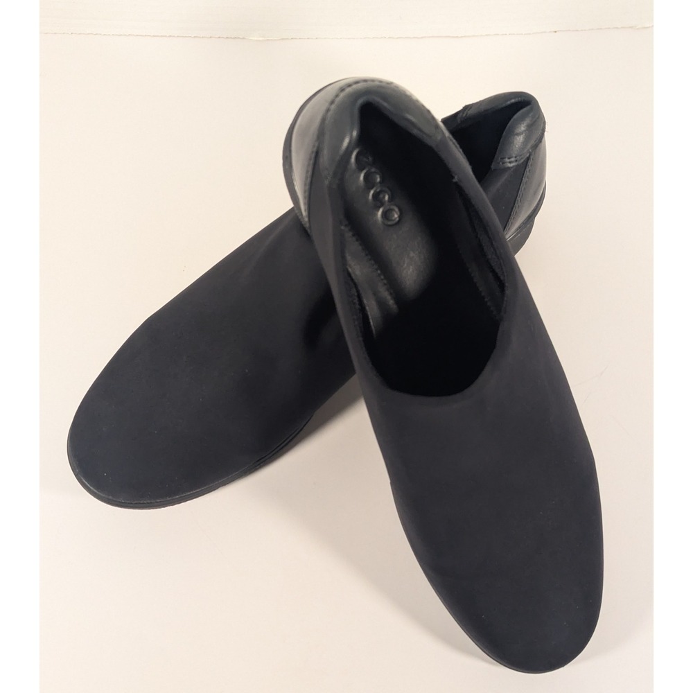 ECCO Felicia Gore-Tex Black Textile Leather Wedge Slip On Shoes 40 731631 100976